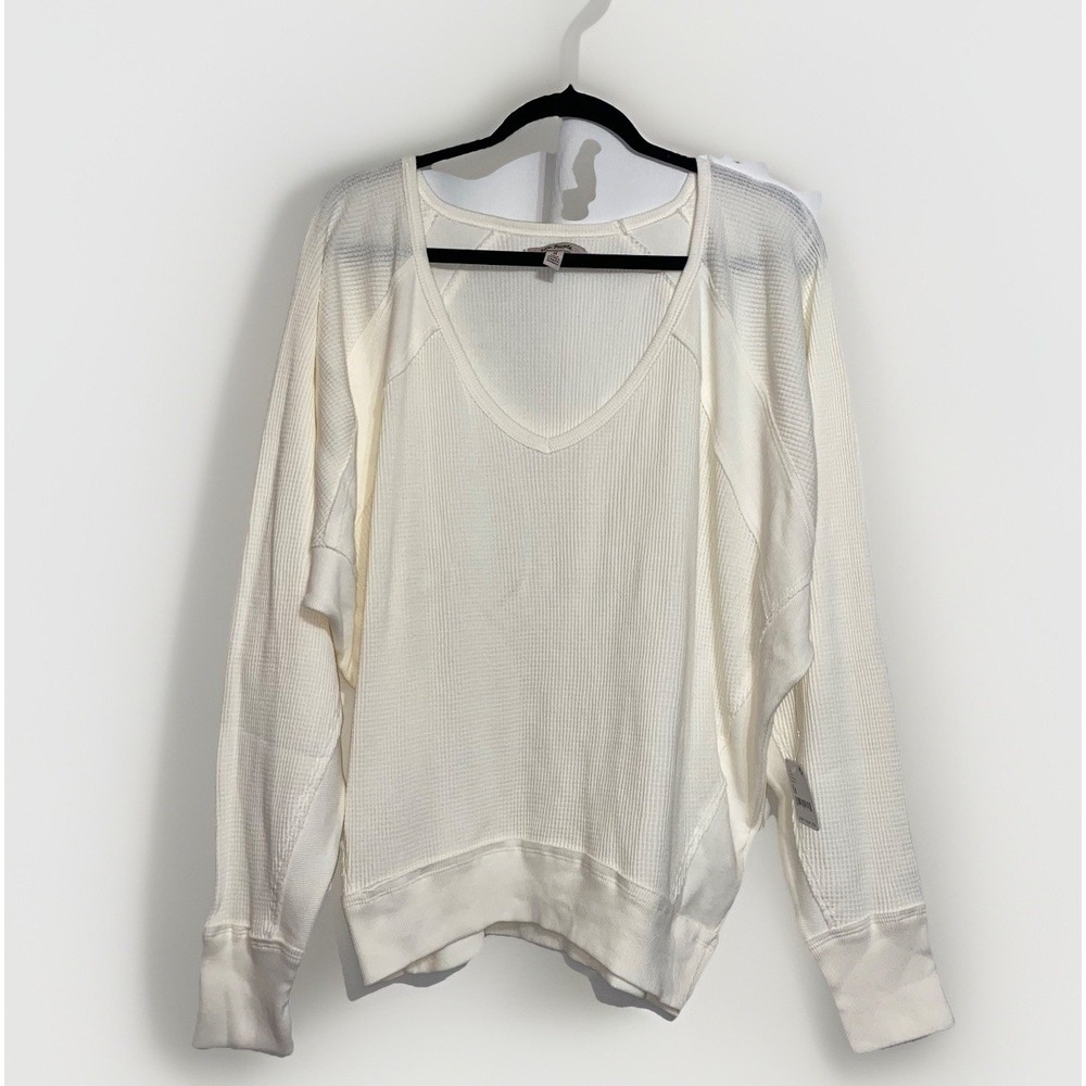 Free People Oversized Sweater Womens Medium Long Sleeve Pullover White Knit NWT